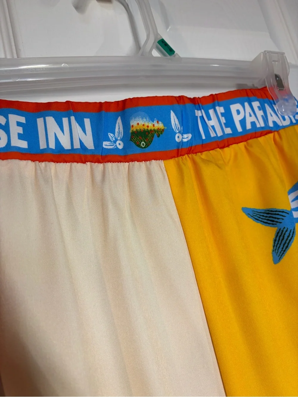 Tropical Coral Island Graphic Lounge Pants - Yellow & Cream